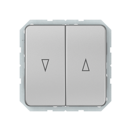 Кнопочный выключатель для жалюзи Vilma LX200, 2-клавишный, без рамки, металлик