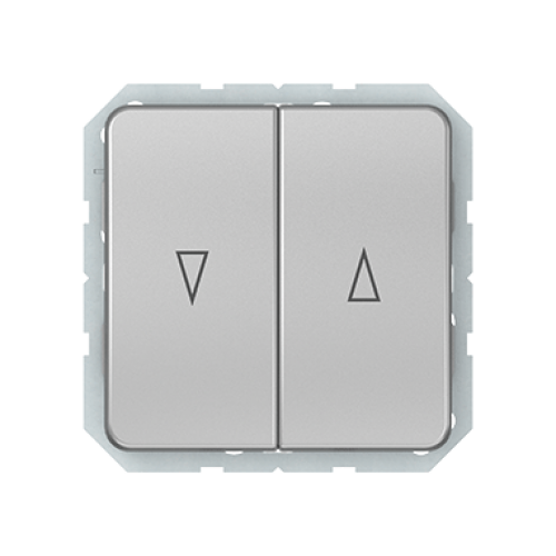 Кнопочный выключатель для жалюзи Vilma LX200, 2-клавишный, без рамки, металлик Vilma
