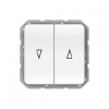 Выключатель для жалюзи Vilma LX200, 2-клавишный, без рамки, белый Vilma