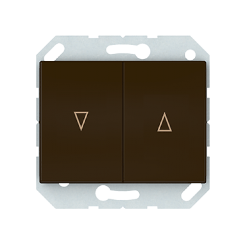 Кнопки управления жалюзи Vilma XP500, 2-клавишный, без рамки, коричневые Vilma