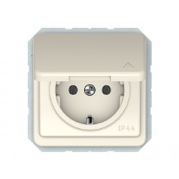 Розетка Vilma LX200, с заземлением и крышкой (IP44), без рамки