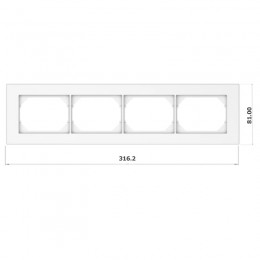 Рамка Vilma XP500, 4-местная, Бук