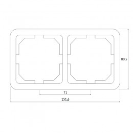 Компьютерная розетка Vilma LX200, двухместная (2ХRJ45 CAT5E UTP), без рамки