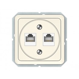 Компьютерная розетка Vilma LX200, двухместная (2ХRJ45 CAT5E UTP), без рамки