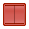 Выключатель Vilma ST150, 2-клавишный, с рамкой, красный Vilma