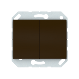 Кнопочный выключатель Vilma XP500, 2-клавишный, без рамки, коричневый