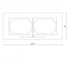 Компьютерная розетка Vilma XP500, двухместная (2ХRJ45 CAT5E UTP), без рамки