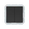 Выключатель Vilma QR1000, 2-клавишный (IP44), без рамки, матовый черный Vilma