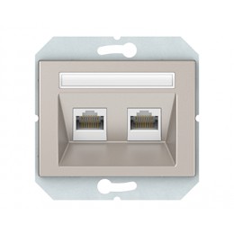 Компьютерная розетка Vilma XP500, двухместная (2ХRJ45 CAT5E UTP), без рамки