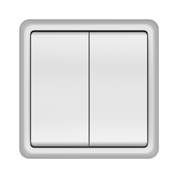 Выключатель Vilma ST150, 2-клавишный, с рамкой, серый