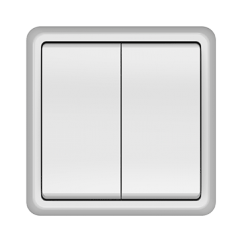Выключатель Vilma ST150, 2-клавишный, с рамкой, серый Vilma