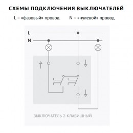 Выключатель Vilma LX200, 2-клавишный, с подсветкой, без рамки, металлик