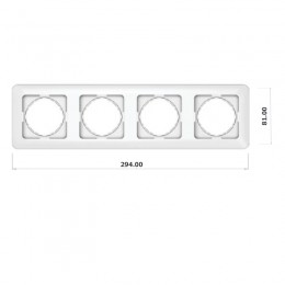 Рамка Vilma SL250, 4-местная, слоновая кость