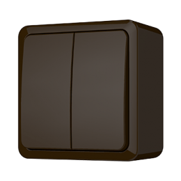 Выключатель Vilma SL+250, 2-клавишный, коричневый
